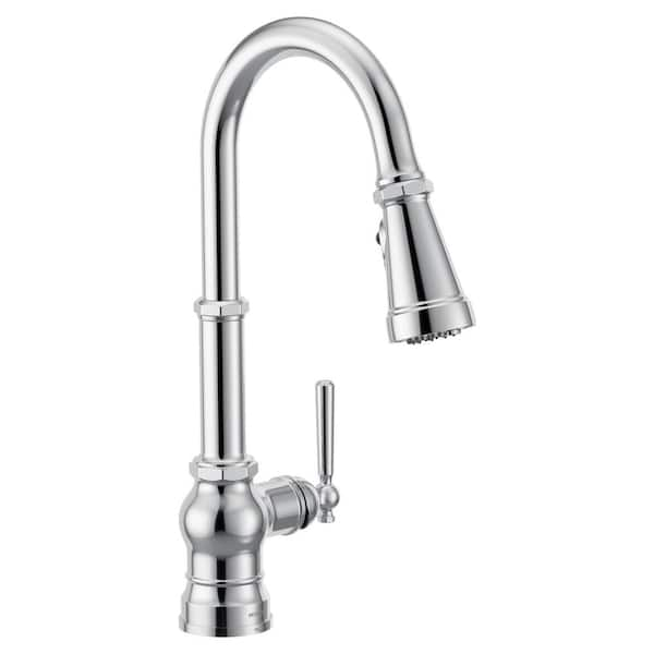 MOEN Paterson Single Handle Pull-Down Sprayer Kitchen Faucet with ...