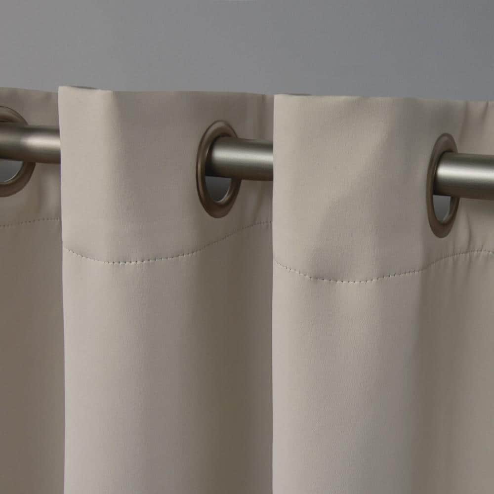 Stone Sateen Twill Blackout Grommet Curtain Panels, 52"x84"