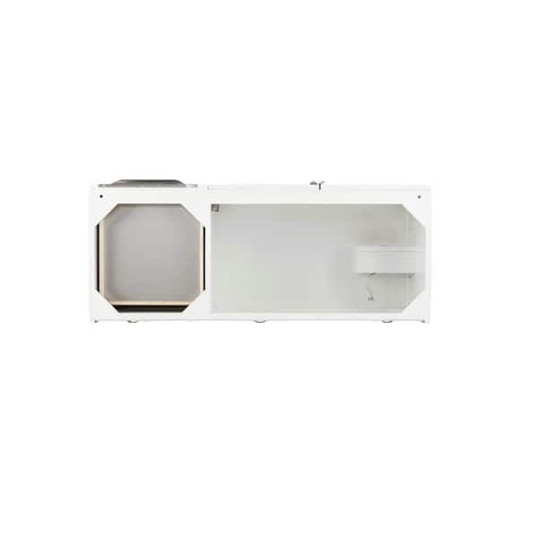 James Martin Vanities Columbia 48.0 in. W x 19.5 in. D x 36 in. H Single Bath Vanity in Glossy White with Glossy White Composite Top