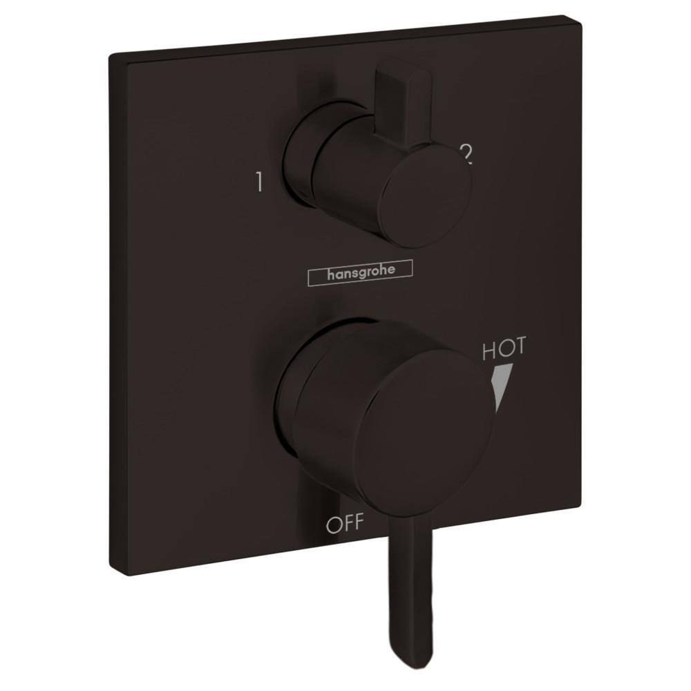 Hansgrohe Ecostat 2Handle Wall Mount Shower Trim Kit in Matte Black