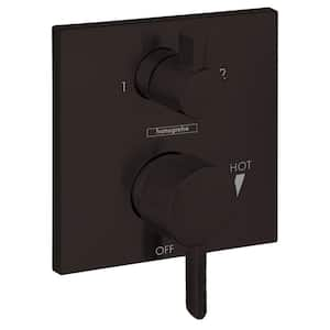 Ecostat 2-Handle Wall Mount Shower Trim Kit in Matte Black Valve Not Included