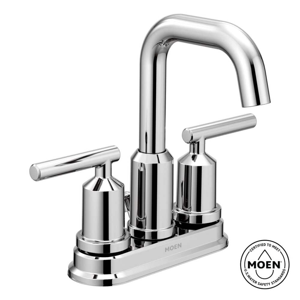 MOEN Gibson 4 in. Centerset 2-Handle High-Arc Bathroom Faucet with