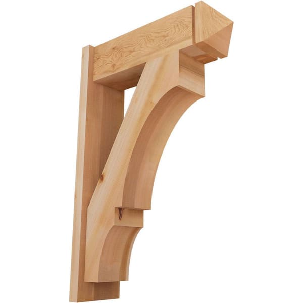 Ekena Millwork 8 in. x 36 in. x 24 in. Balboa Arts and Crafts Smooth Western Red Cedar Outlooker