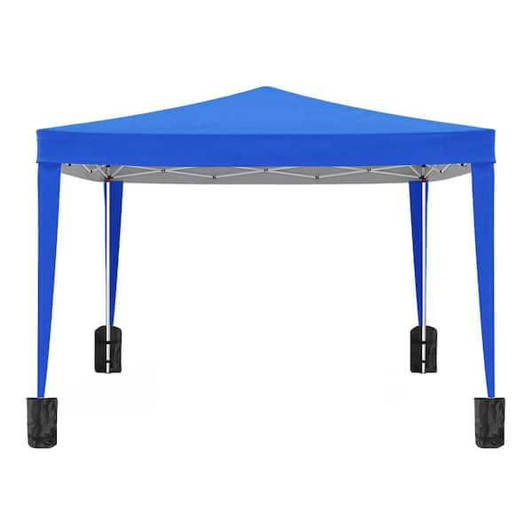 10 ft. W x 10 ft. D x 8.5 ft. H Blue Roof Metal Portable Carport with 4 Removable Sidewalls and Carry Bag