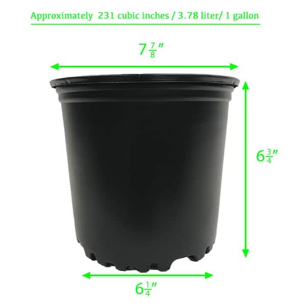 20 x Square 4.5 Litre Lt Plastic Plant Pots Square-Round Black Flower Pot 