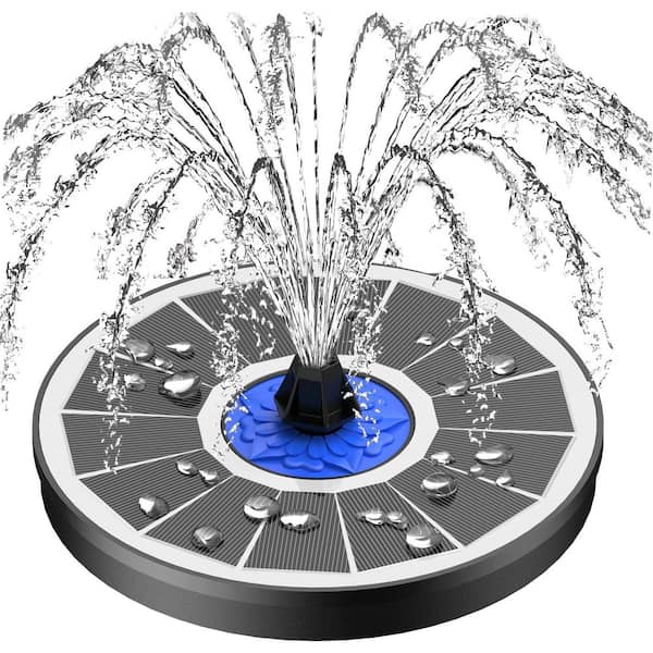 Solar Powered Bird Bath Fountain with Flower, 3.5W Outdoor Water Feature Pump, 7-in-1 Nozzles, 4 Fixed Pipes for Garden