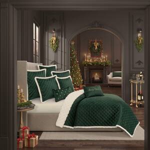 Casey Evergreen Polyester King/Cal King 3-Piece Quilt Set