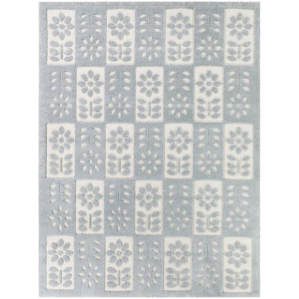 Hayden Teal 7 ft. 10 in. x 10 ft. Checkered Floral Area Rug price history on PriceWatchPro