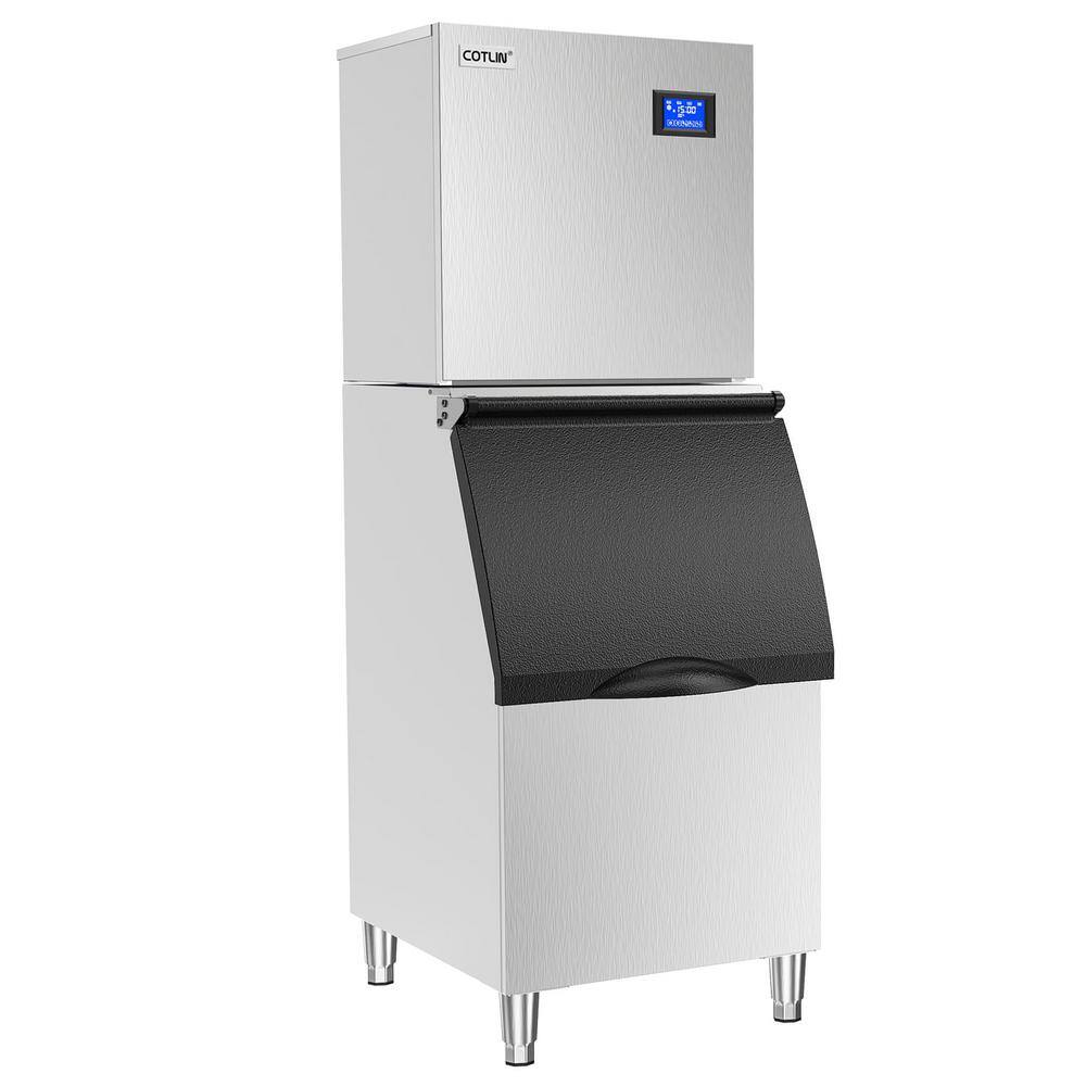 22 in. Ice Production Per Day 400 lbs. Commercial Freestanding Ice Maker in Stainless-Steel, Full-Size Cubes