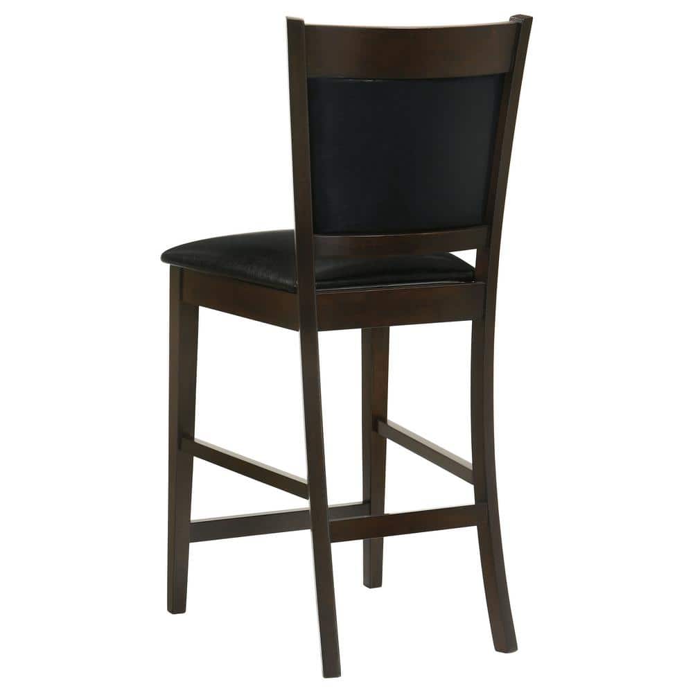Espresso Black Leatherette 39.75" Transitional Counter Stool