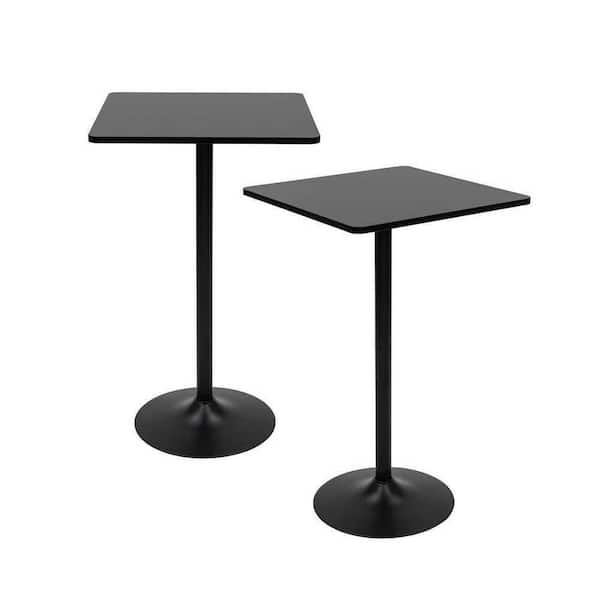 PEARINGTON 39 in. H Rectangle Black Metal Frame and Top Pub Table (Seats 4)