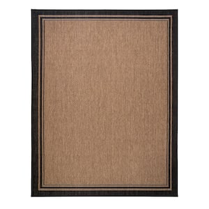 Paseo Soroa Chestnut/Black 6 ft. x 9 ft. Border Indoor/Outdoor Area Rug