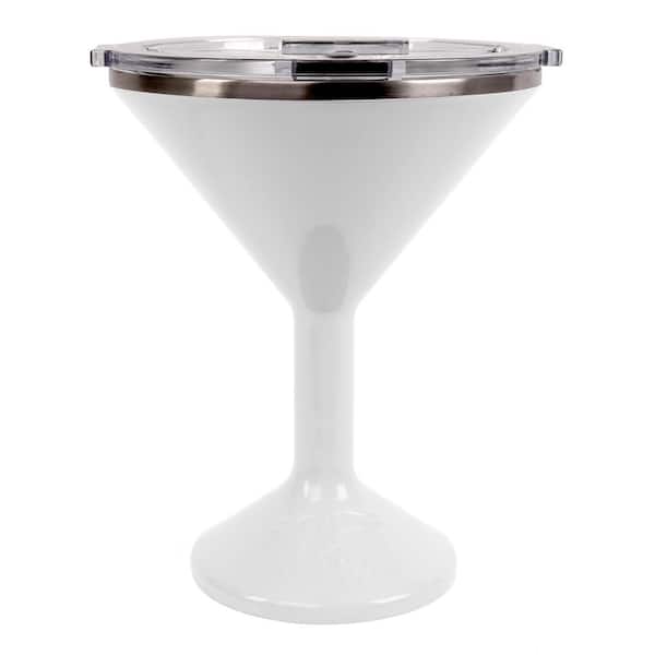 Orca Martini Glass, Pearl White Stainless Steel, 8-oz.