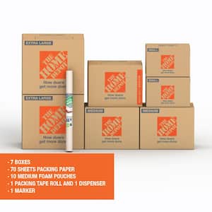 7-Box Bathroom Moving Box Kit
