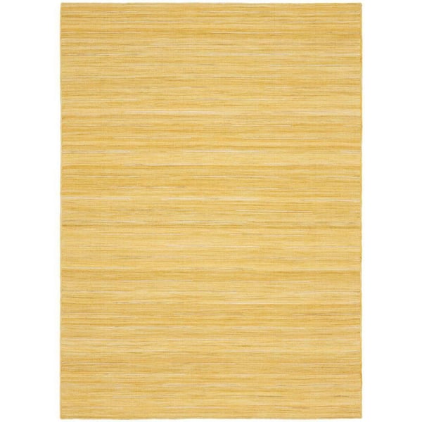 Interweave Yellow 5 ft. x 7 ft. Solid Ombre Geometric Modern Area Rug