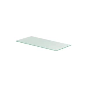 GLASS 23.6 in. x 11.8 in. x 0.31 in. Frosted Decorative Wall Shelf without Brackets