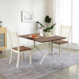 White Wood Dining Chair High Back Rubber Wood Kitchen Whitesburg Side Chair Set of 2