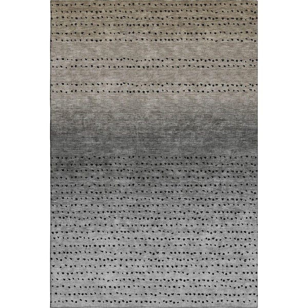 Mayfield Premium Machine Washable Abstract AMF2009 Taupe 5 ft. x 7 ft. 6 in. Area Rug