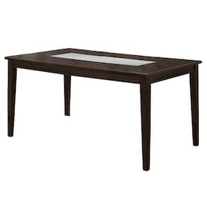 Roman 64 in. L Rectangle Espresso Wood Dining Table (Seats 6)