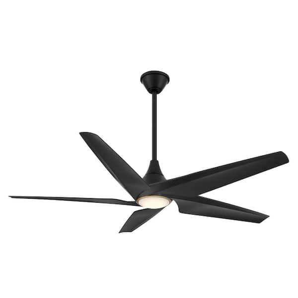 Switch-5 60 in. Smart Indoor Coal Black Dual Mount Ceiling Fan with Integrated LED, Remote Control Included