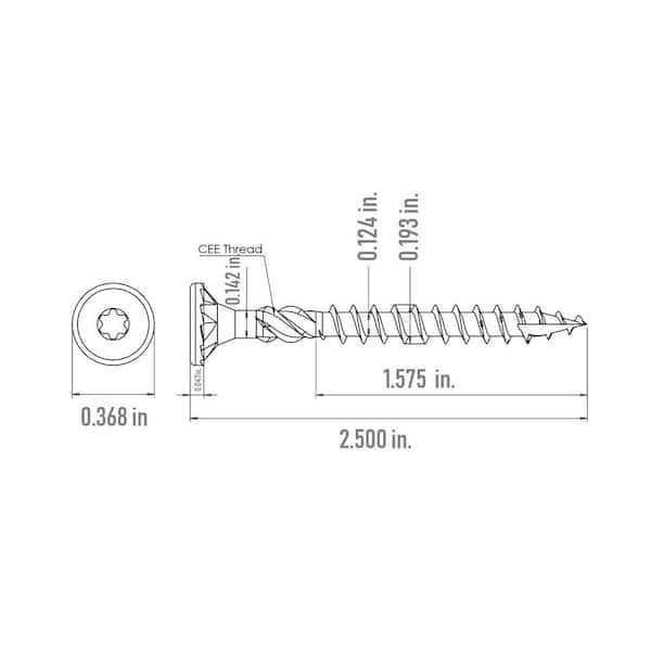 #10 x 2-1/2 in. Star Drive Torx Bugle Head R4 Multi-Purpose Wood Screw (80-Pack)