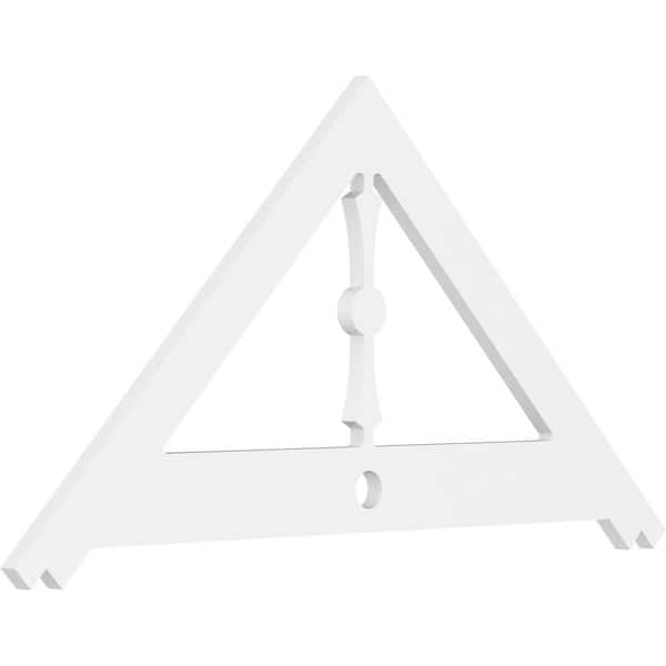 Ekena Millwork 1 in. x 48 in. x 24 in. (12/12) Pitch Artisan Gable Pediment Architectural Grade PVC Moulding