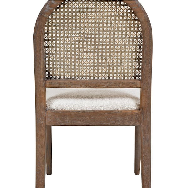 Jennifer Taylor Panama 18.5 in. Ivory White Boucle Curved Cane Rattan  Accent Dining Chair (Set of 2) 80020-MBW-2P-MY - The Home Depot