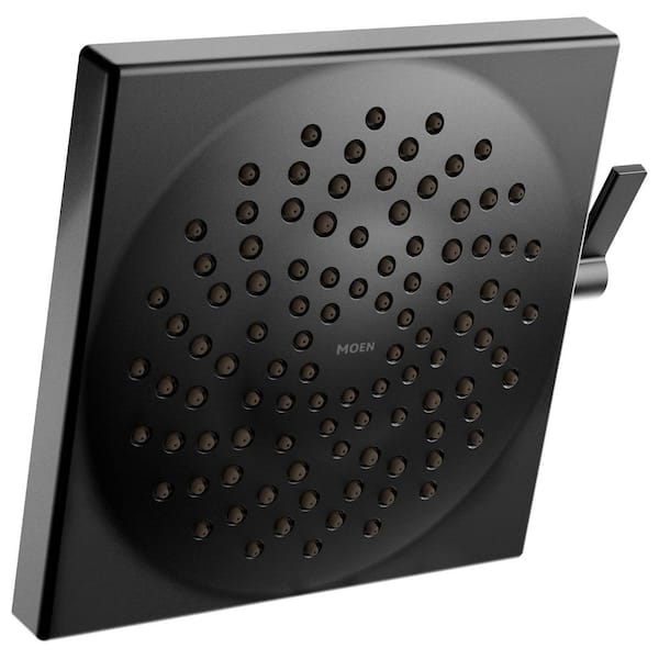 Velocity 2-Spray Patterns with 1.75 GPM 8.5 in. Wall Mount Fixed Shower Head in Matte Black