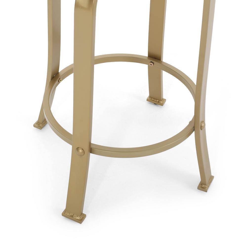 Elegant Backless Swivel Counter Stool Set in Black and Brass