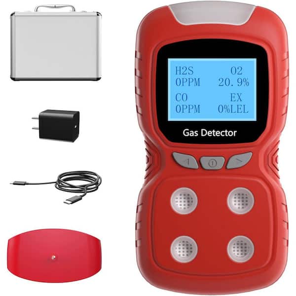 4 Gas Monitor Detector for H2S CO LEL O2 with High-Precision ADC and 32-bit Nano-Processor 3000 Alarm Storage