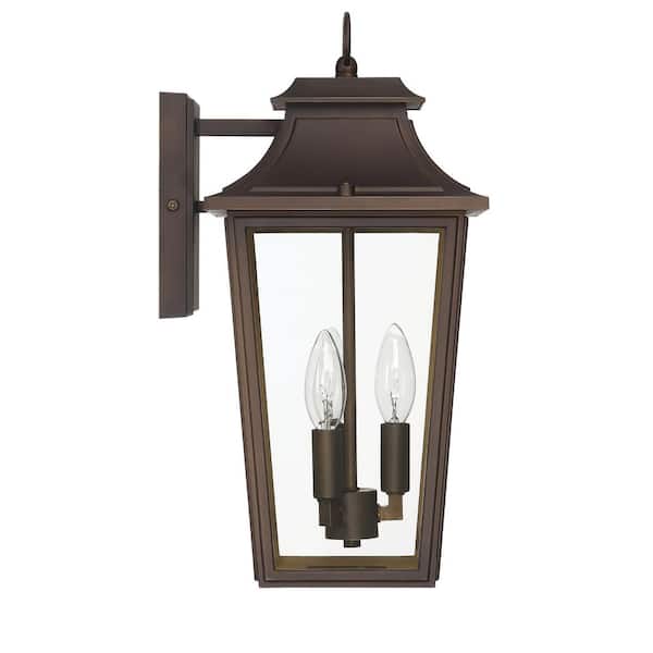 Hunter Fan Company - Hunter Spring Cove 3 Light Matte Bronze Rectangle Hardwired Outdoor Lighting for Foyer / Entry Way