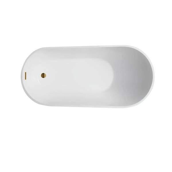 Vanity Art Bourges 55 in. x 28.3 in. Soaking Bathtub with Left Drain in  White/Polished Chrome VA6522-S - The Home Depot