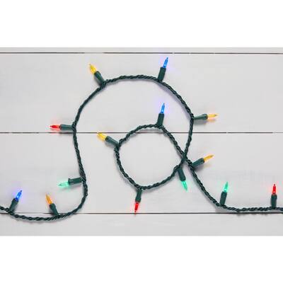 28.8 ft. 100-Light Smooth LED Mini Super Bright Steady Lit Multi Color Christmas String Lights