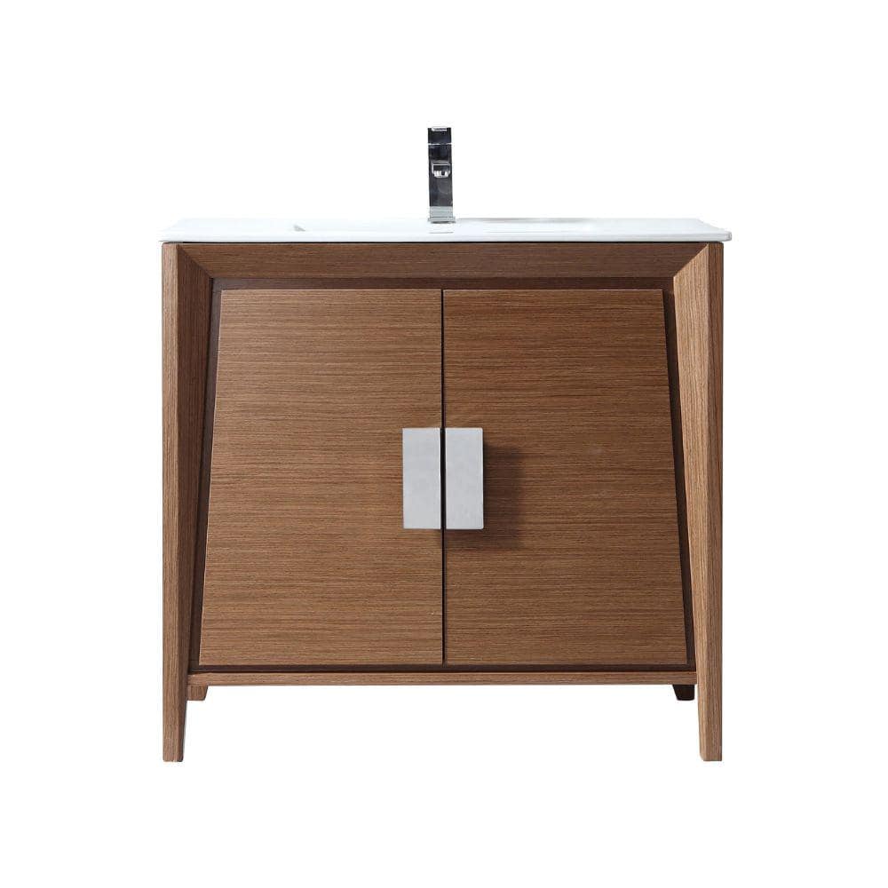 Larvotto 30 in. W x 18. in D. x 34 in. H Bathroom Vanity in Wheat Color wit