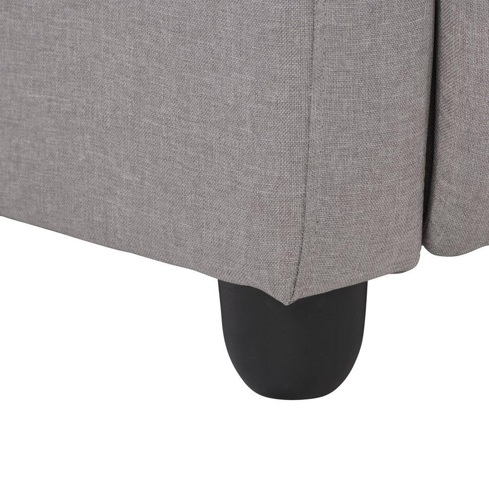 Light Grey Fabric Recliner Accent Chair with Wood Frame