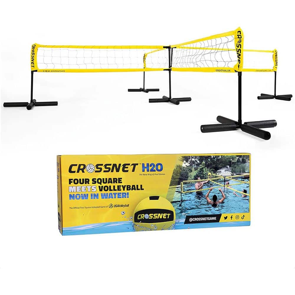 VIVERE CROSSNET H2O Volleyball Pool Game 4 Square Net Portable