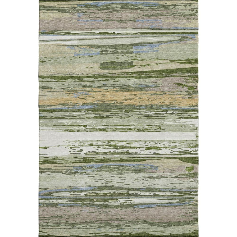Mayfield Premium Machine Washable Abstract AMF2287 Aloe 3 ft. x 5 ft. Area Rug price history on PriceWatchPro