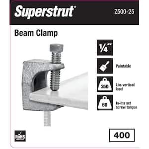 1/4 in. Strut Fitting Beam Clamp - Silver