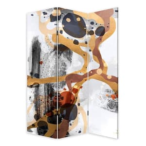 72 in. Multicolor 3-Panel Canvas Room Divider with Splash Print