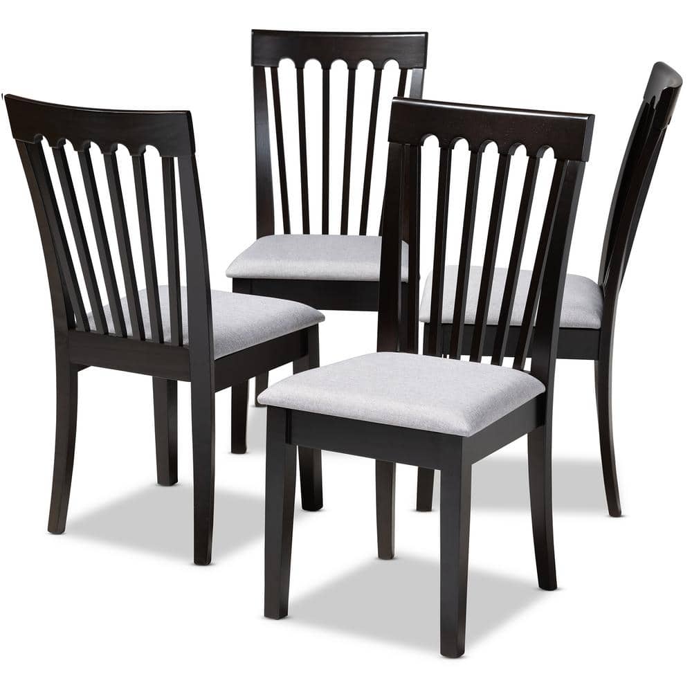 Parsons High Slat Gray Cane and Wood Side Chair