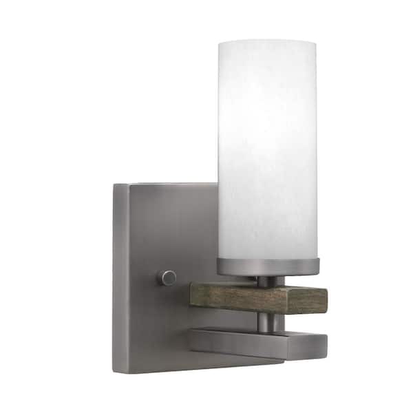 Unbranded Paris 1-Light Graphite and Painted Distressed Wood-look Metal Wall Sconce