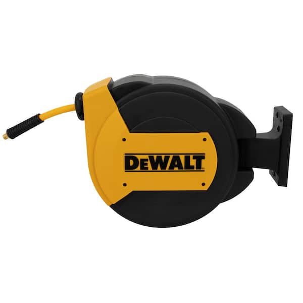 DEWALT Enclosed Hybrid Polymer 3/8 in. x 50 in. Hose Reel with 1/4 in. NPT Fitting