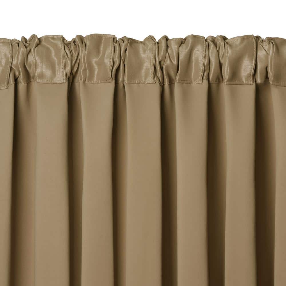 Antique Gold Faux Silk Blackout Window Curtain Panel - 52" x 108"