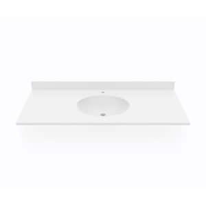 Ellipse 49 in. W x 22 in. D Solid Surface Vanity Top with Sink in White