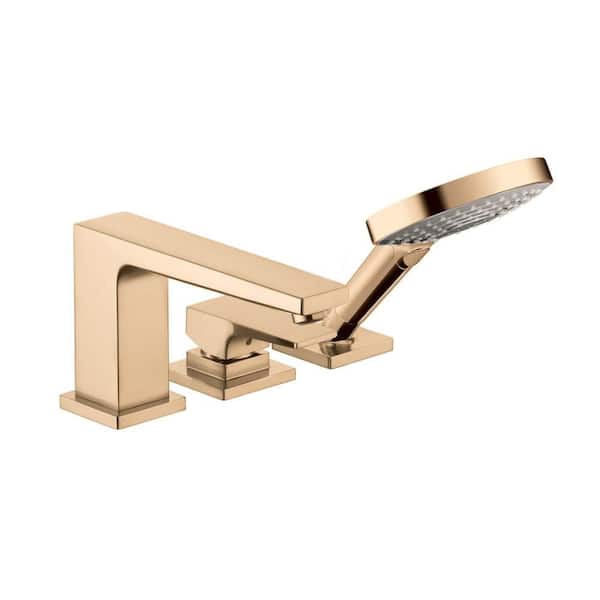 Metropol 2-Handle Deck-Mount Roman Tub Faucet with Hand Shower in Brushed Bronze Valve Not Included