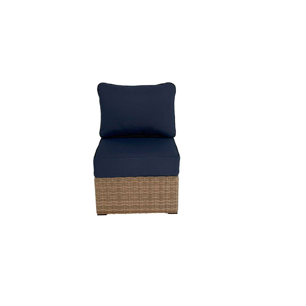Crystal Ridge Wicker Outdoor Modular Sectional Armless Chair Navy CushionGuard Cushions&nbsp; price history on PriceWatchPro