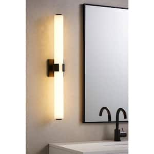 Hinkley Aiden 22.75 in. 4-Light in Black Integrated LED Vanity Light with Invisimount 36-Watt Bath
