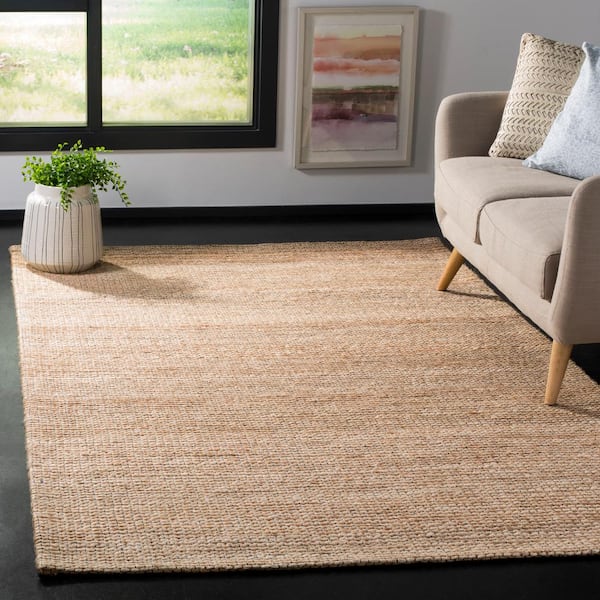Marbella Natural/Ivory 10 ft. x 14 ft. Striped Solid Color Area Rug