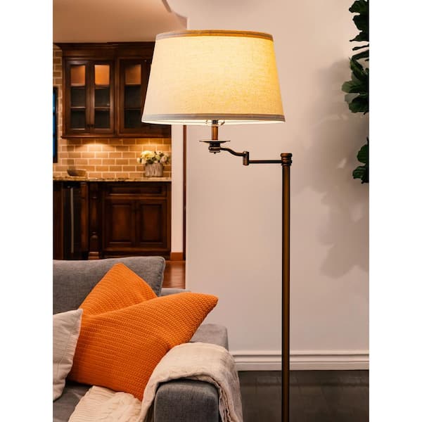 Design LED Floor Lamp Fabric Lamp Shades Bedroom Stand Switch Uplighter 