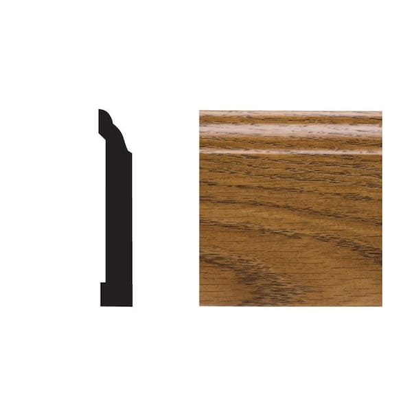 Royal Mouldings 7/16 in. P x 3 1/4 in. H x 96 in. L TrueCraft PVC Highlands Oak Colonial Baseboard Moulding